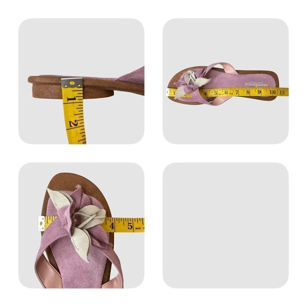 Sundance Pink Floral Suede Slide Sandals with Cream Accents - Picture 10 of 14